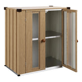 AECOJOY Small Outdoor Storage Cabinet Waterproof with Shelves, Vertical Garden Storage Sheds